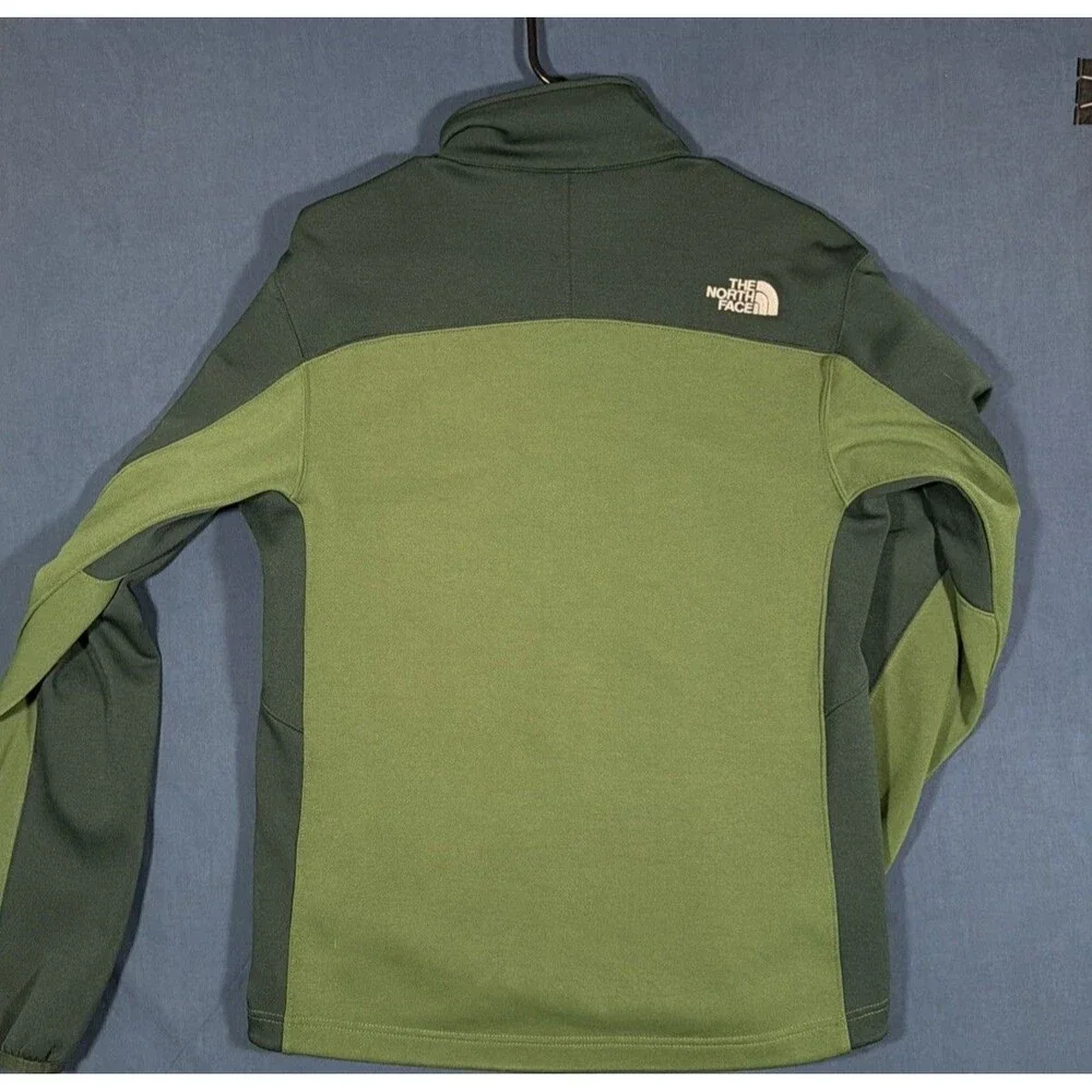 The North Face Apex Bionic Zip Fleece Lined Softshell Jacket Green Mens Sz Small